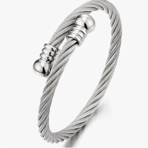 Stainless steel rope twist design bracelet